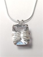 $200 Silver White Topaz 16" (2.2ct) Necklace