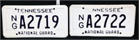 Lot of 2 TN National Guard license plates