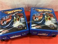 2 HOT WHEELS TRAVEL CASES WITH 100 PLUS TOY CARS