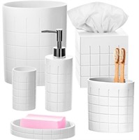 Creative Scents White Bathroom Accessories Set