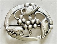Sterling silver Art Nouveau brooch