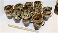 Canonsburg Brown Drip Coffee Cups & Saucers