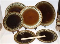 Canonsburg Brown Drip Serving Platters
