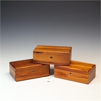 Three vintage Lane cedar boxes