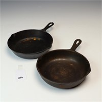 Two cast iron pans