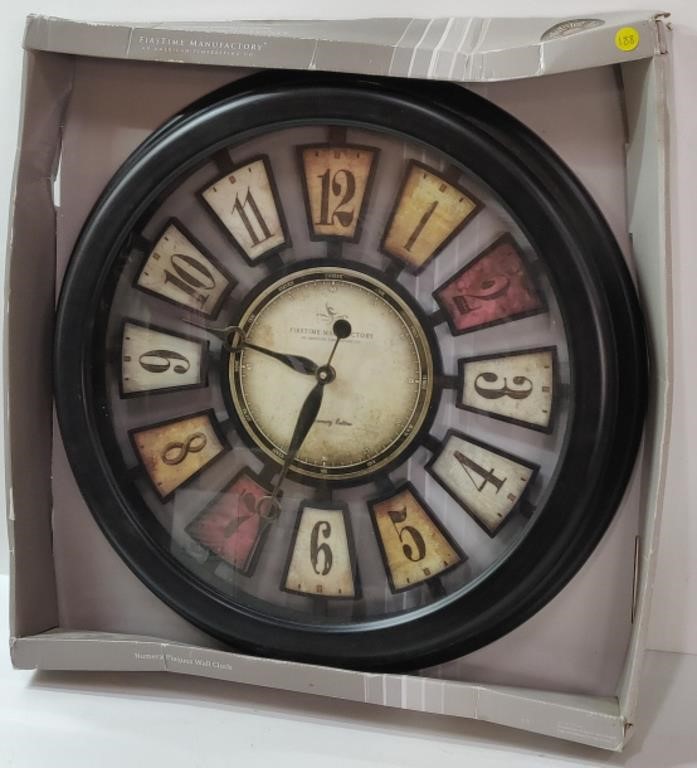 New First Time 22" Wall Clock