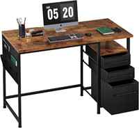 40 Desk with Drawers/Shelves  Rustic Brown
