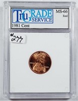 1981  Lincoln Cent   Trugrade  MS-66 Red