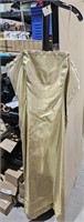Long Satin Gold Dress Side Seam Released sx 24?