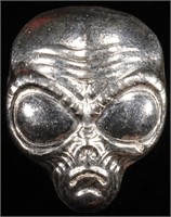 (1) 2 OZ .999 SILVER ALIEN HEAD W/ UFO BAG