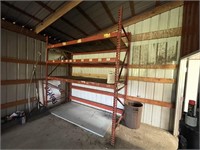 Pallet Shelving 3-Section w/some Wood Shelves