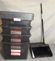 Plsatic File Box With Lids & Dust Pan
