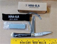 NRA 45TH YEAR COMM. KNIFE W/ CASE & SHARPENING