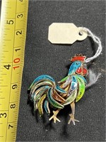 Vintage colored rooster marked 800