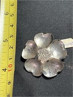 Vintage sterling flower brooch