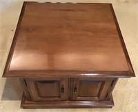 WOOD SQUARE RECORD OR BOOKS END TABLE
