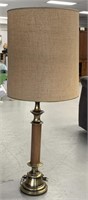Brass like lamp measures 41” tall
