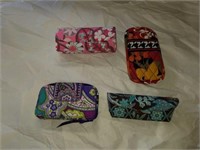 Lot of 4 Vera Bradley wallet, and sunglass cases