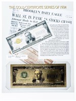 USA The Gold Certificate Series 1934 -24kt Gold Fo