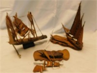 3 model ships.