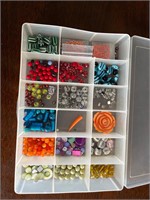 Box of beads for jewelry making,.