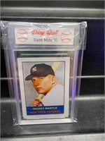 Mickey Mantle Sparkle Refractor Card Graded 10