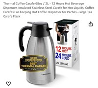 Thermal Coffee Carafe 68oz / 2L
