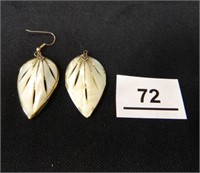 Pierced Earrings; Possibly Abalone Shell;