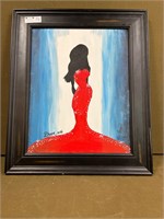 Canvas of Silhouette in Dress Signed Dreen 2016