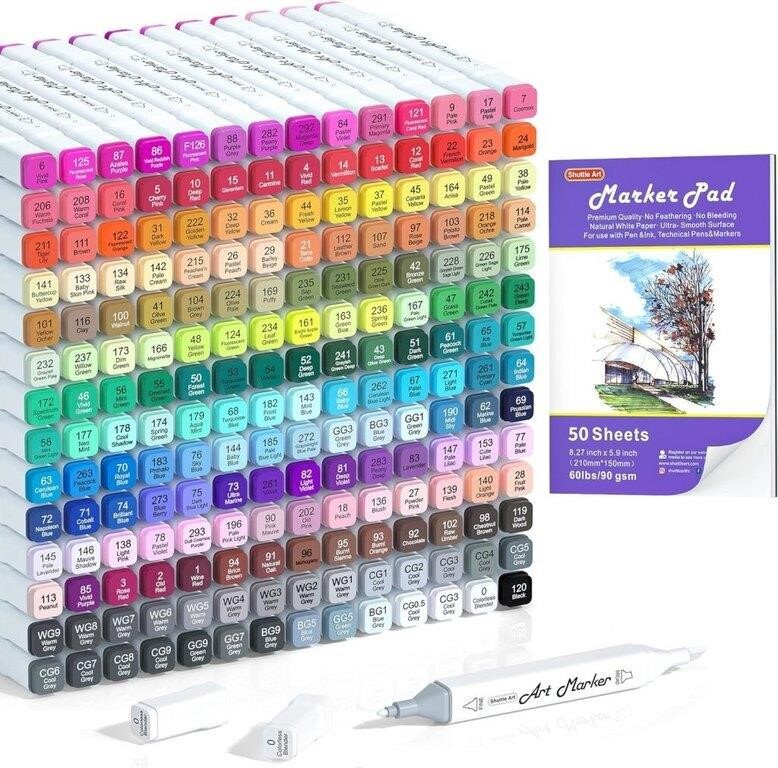 Shuttle Art 205 Colors Dual Tip Alcohol Markers
