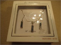 Sterling Silver Earring & Necklace Set w/Onyx
