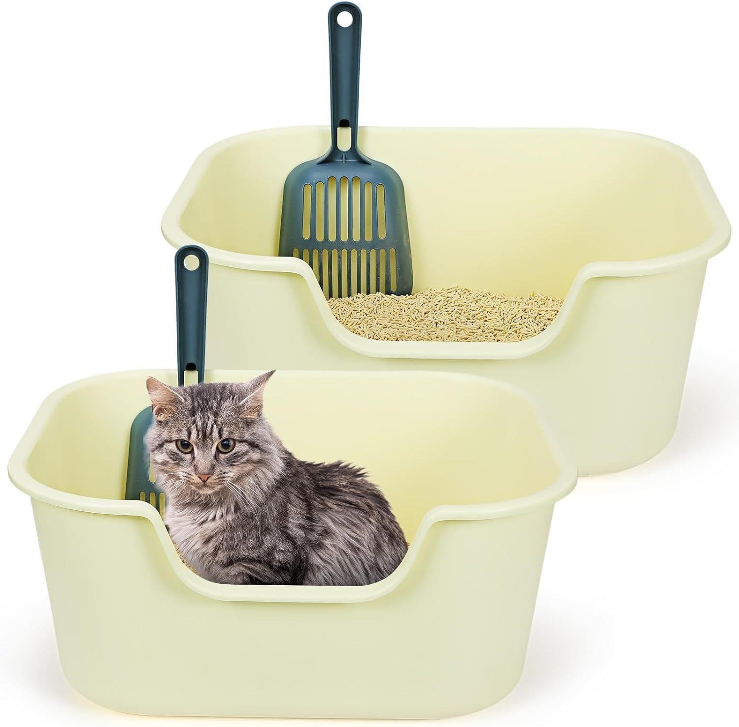 2 Pcs Extra Large Cat Litter Box