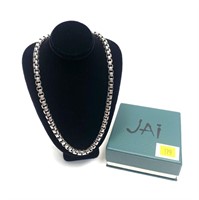 Jai 18"-21" heavy sterling silver chain necklace,