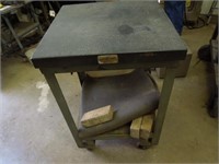 Micro flat machinist table with stand on wheels