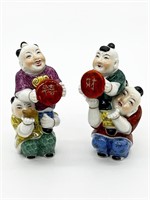 (2) Porcelain Asian Children Playing Figurines