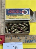 (23) 32 automatic bullets ammo western in box