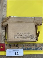 Sealed (10) 12 gage shotgun shells Buckshot no.00