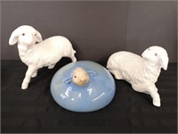 Three lovely ceramic lambs.