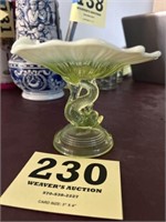 McKee Co 1860 Petticoat Dolphin compote
Lime