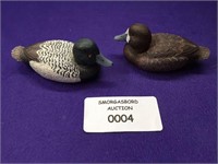 DUCK SET OF 2 WOOD HAND PAINTED