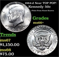 1984-d Kennedy Half Dollar Near TOP POP! 50c Grade