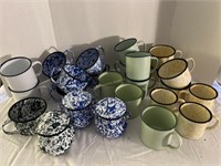 New Enamelware mugs & sugar bowls