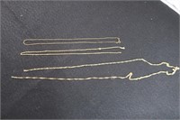 3-14K Gold Necklaces(30"-broken,18,16"-Total 8.9g)