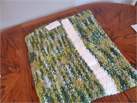 Green Multi Colored Knitted Afghan - 46"x60"