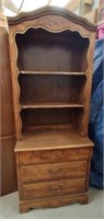 Wood Bookshelf with 3 Drawers 30" x 77"