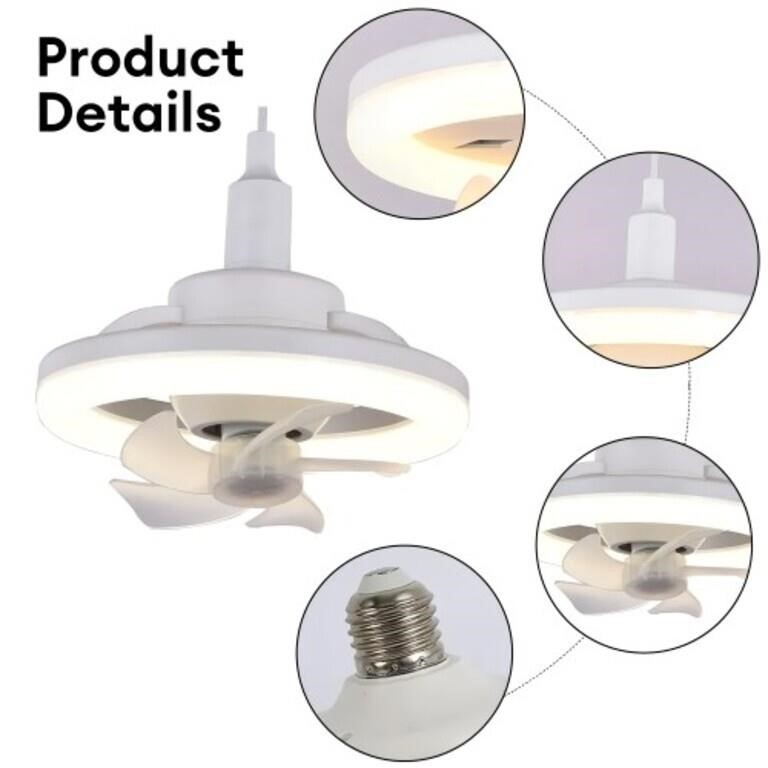 LED Fan Light, 26cm Mini Circulator Ceiling Fan