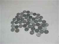 Fifty WWII Zinc Steel Cents