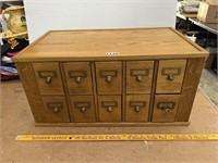 Antique Oak 10-Drawer Cabinet