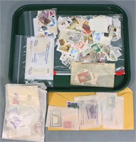 Tray of World & US Stamps