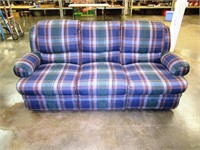 Plaid Double Reclining Sofa